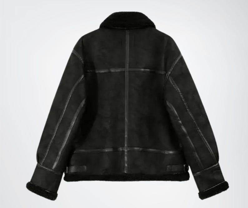 Mens B3 Bomber Black Suede Shearling Jacket