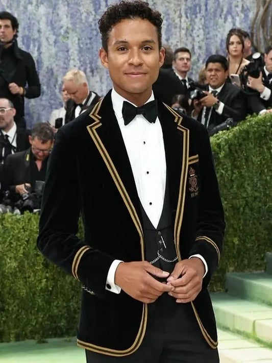 Jaafar Jackson Met Gala 2026 Black and Gold Polo Ralph Lauren Tuxedo