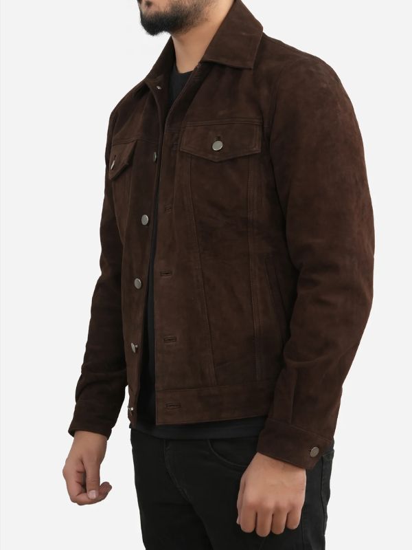Outerwear Trends Alexander Dark Brown Suede Leather Jacket