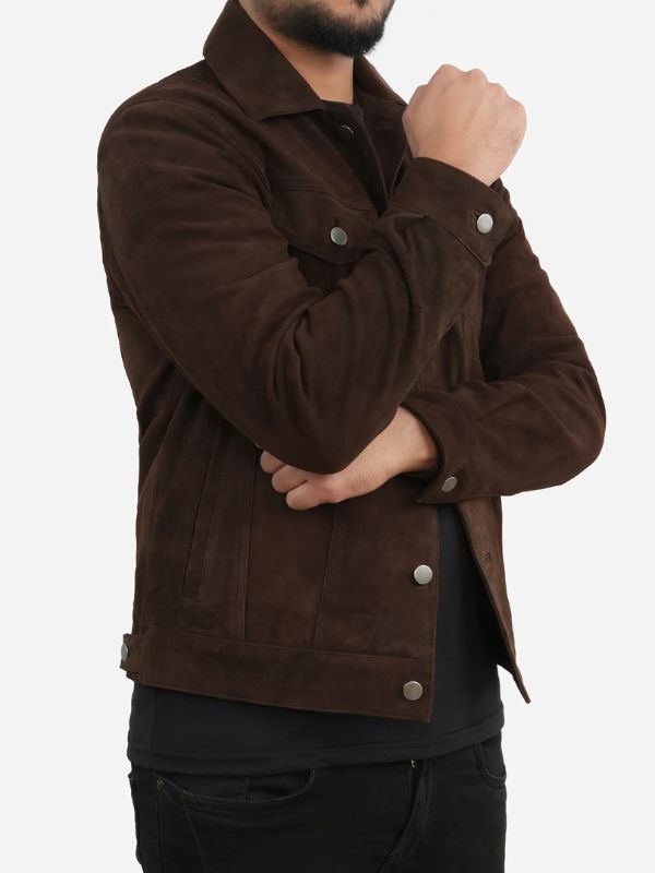 Outerwear Trends Alexander Dark Brown Suede Leather Jacket