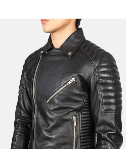 Outerwear Trends Armand Black Leather Biker Jacket