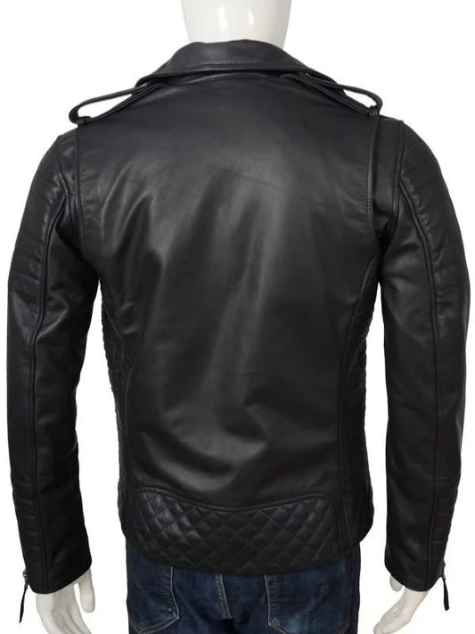 Outerwear Trends Biker Style Black Leather Jacket For Men