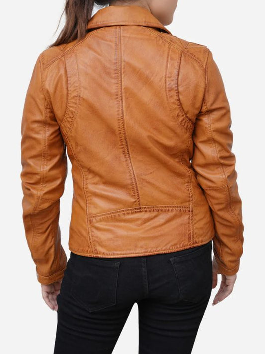 Outerwear Trends Catalina Motorcycle Distressed Brown Leather Jacket