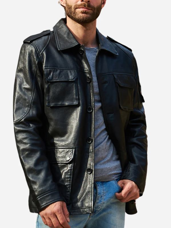 Outerwear Trends Charisma Men's Leather Trucker Jacket