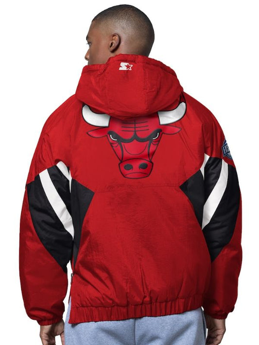 Outerwear Trends Chicago Bulls Starter Red The Line Up Hooded Jacket