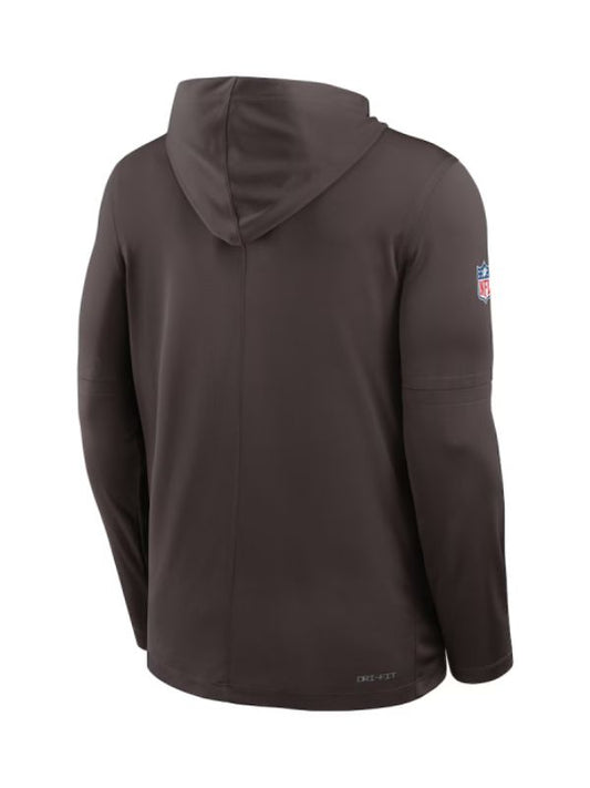 Outerwear Trends Cleveland Browns Sideline Performance Long Sleeve Hoodie T-Shirt