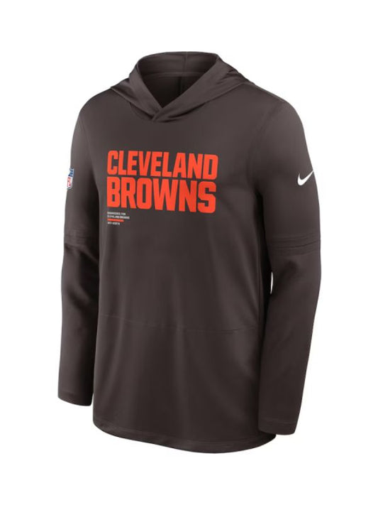 Outerwear Trends Cleveland Browns Sideline Performance Long Sleeve Hoodie T-Shirt