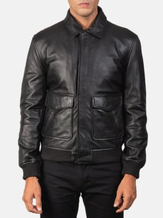 Outerwear Trends Coffmen Black A2 Leather Bomber Jacket
