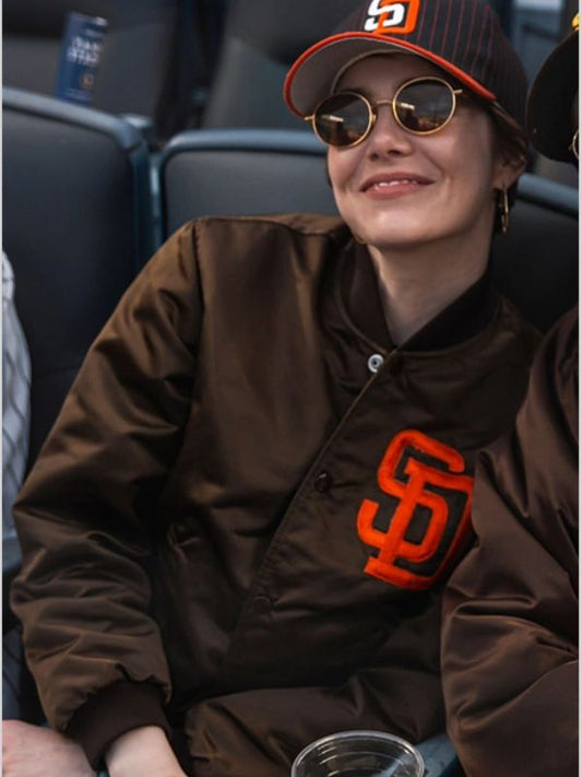Outerwear Trends Emma Stone Padres Jacket