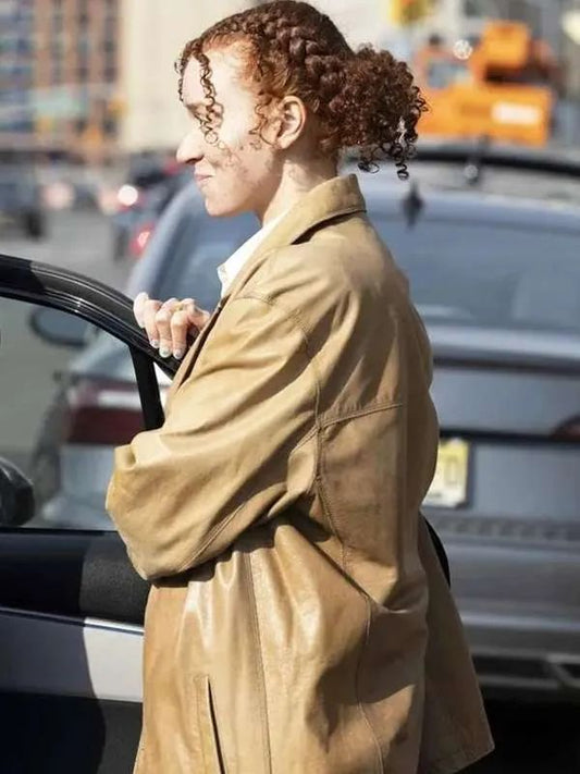 Outerwear Trends Erin Kellyman Eleanor The Great 2025 Brown Coat