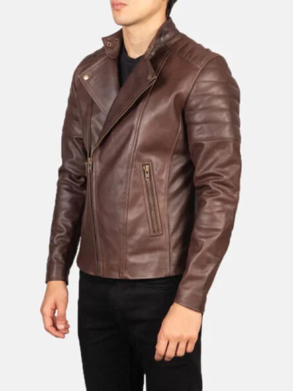 Outerwear Trends Faisor Brown Leather Biker Jacket