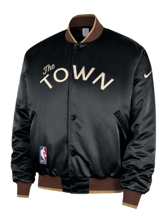 Outerwear Trends Golden State Warriors Nike Black 2025/26 Courtside Bomber Jacket