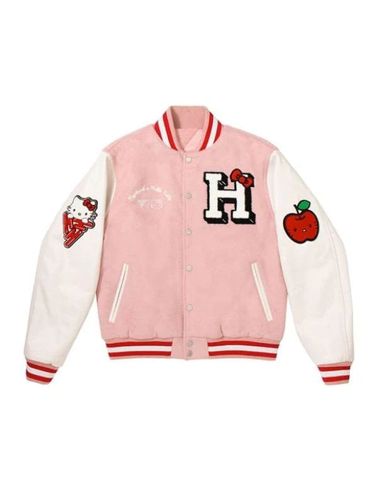 Outerwear Trends Hello Kitty Bomber Varsity Jacket