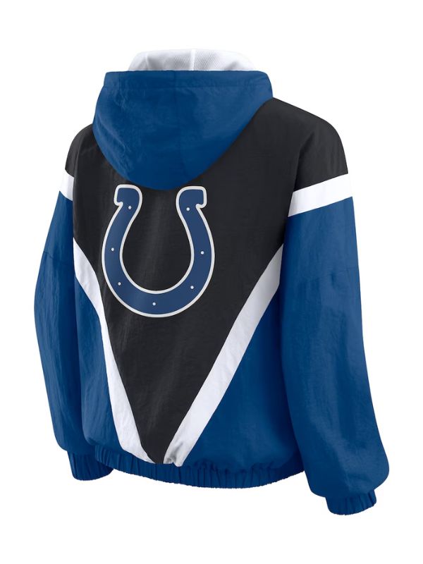 Outerwear Trends Indianapolis Colts Plus Size Retro Crinkle Windbreaker Jacket