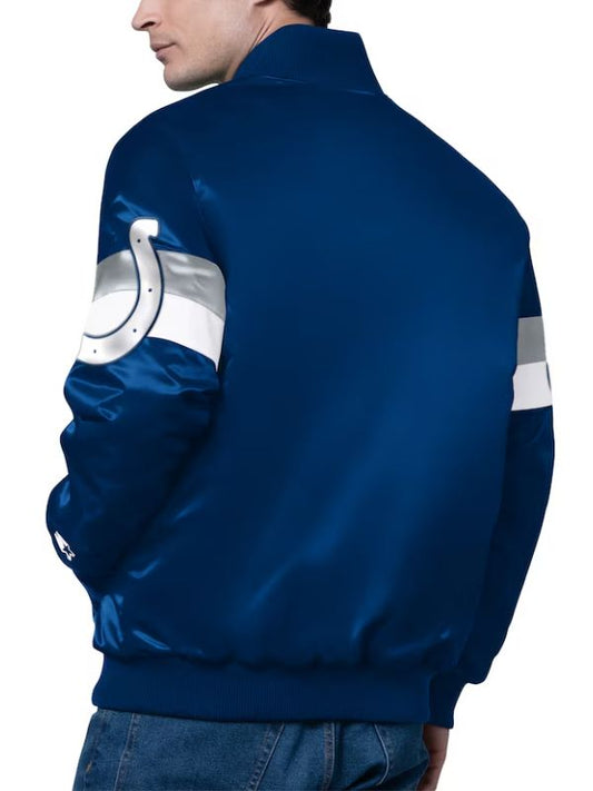 Outerwear Trends Indianapolis Colts Triple Option Satin Varsity Full-Snap Jacket
