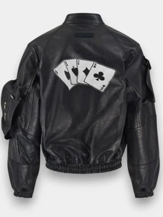 Outerwear Trends Kendrick Lamar Cards Leather Jacket