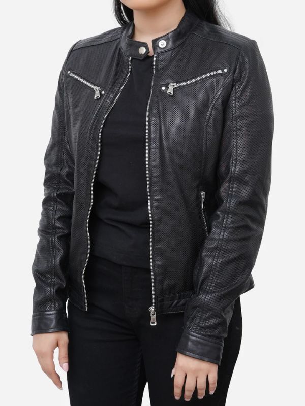 Outerwear Trends Layla Motorcycle Black Vintage Leather Jacket