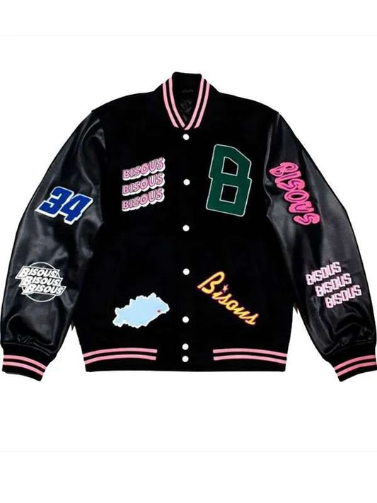 Outerwear Trends Leo Reich Too Much Black Varsity Jacket