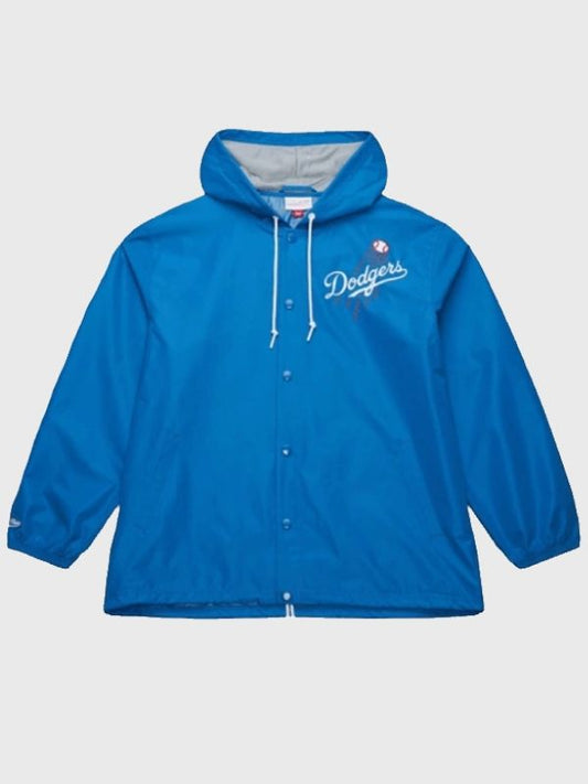 Outerwear Trends Los Angeles Dodgers Coaches Hooded Windbreaker Jacket