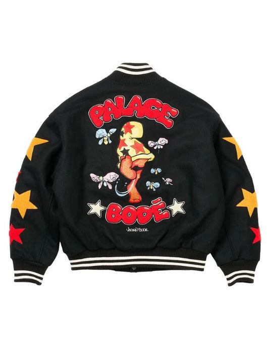 Outerwear Trends Mark Bode Black Varsity Jacket