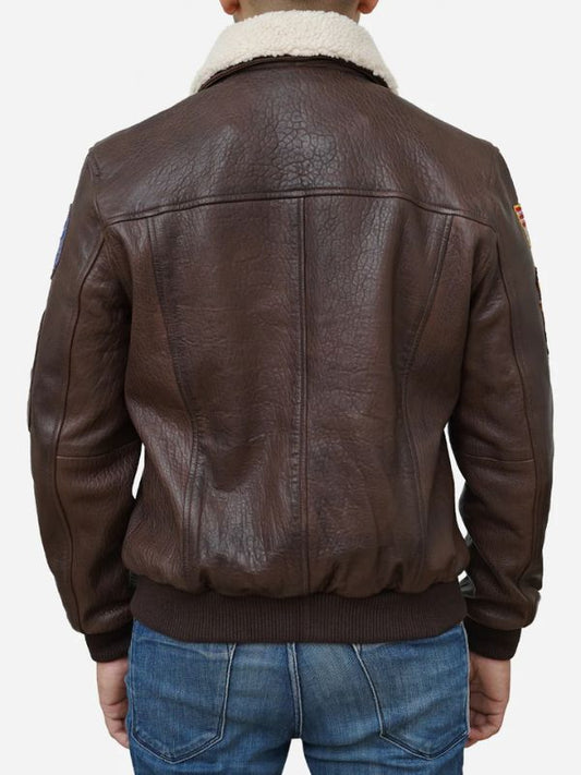 Outerwear Trends Men's Walnut Brown Leather Flight Bomber Jacket