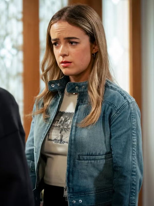Outerwear Trends Neighbours 2025 Holly Hoyland Denim Jacket