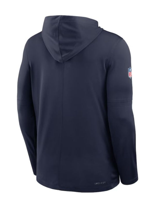 Outerwear Trends New England Patriots Sideline Performance Long Sleeve Hoodie T-Shirt