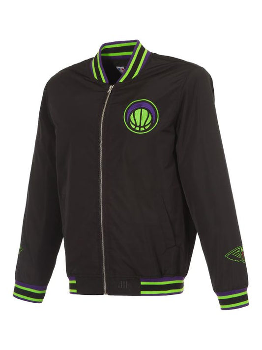 Outerwear Trends New Orleans Pelicans JH Design Black Bomber Jacket
