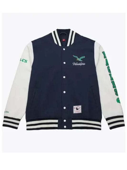 Outerwear Trends Philadelphia Eagles Washed Fleece Varsity Jacket