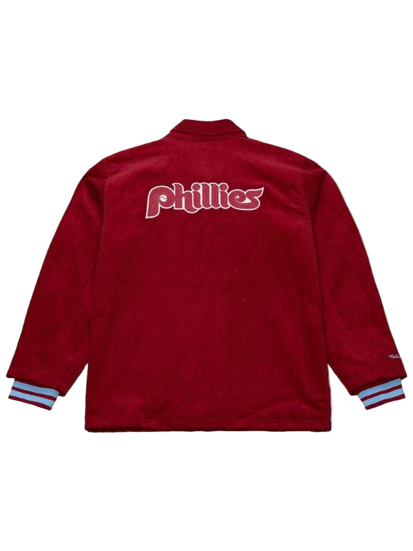 Outerwear Trends Philadelphia Phillies Off the Bus Burgundy Corduroy Jacket