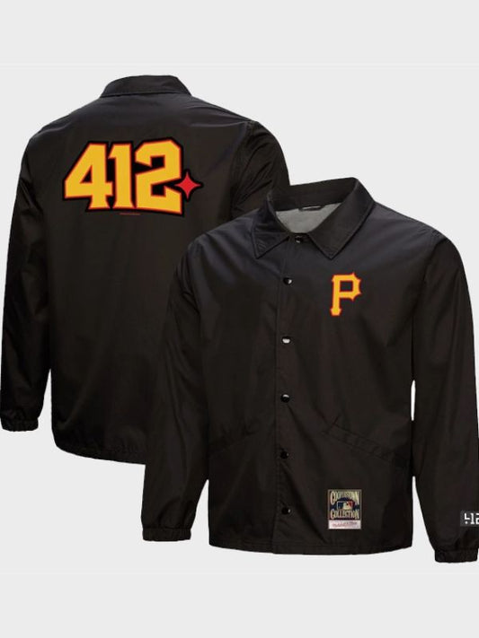 Outerwear Trends Pittsburgh Pirates Mitchell & Ness X 412 Coaches Jacket