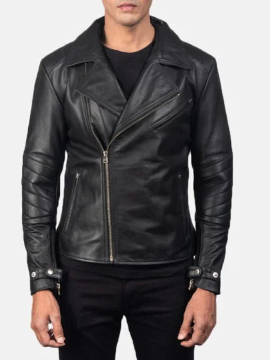 Outerwear Trends Raiden Black Leather Biker Jacket