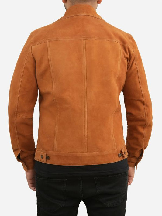 Outerwear Trends Ricardo Brown Leather Suede Trucker Jacket