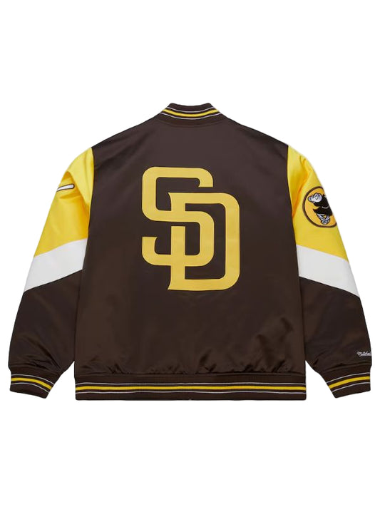 Outerwear Trends San Diego Padres Throwback Heavyweight Satin Jacket