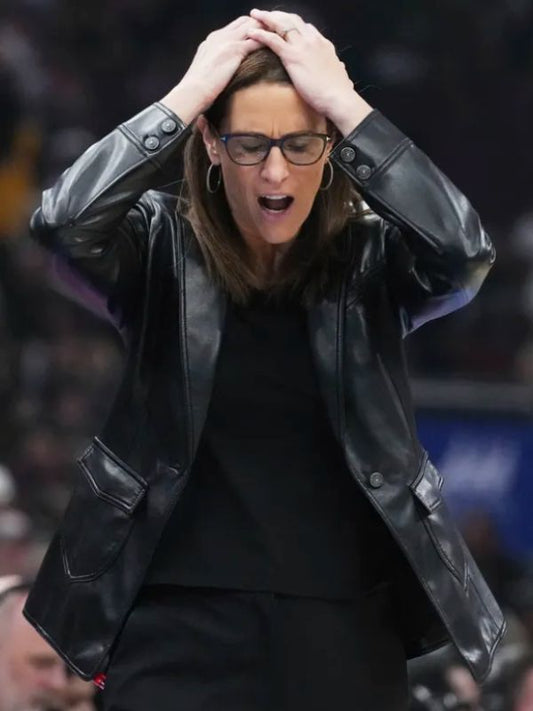 Outerwear Trends Stephanie White Indiana Fever Leather Jacket