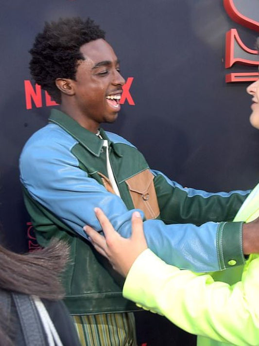 Outerwear Trends Stranger Things Lucas Sinclair Premiere Leather Jacket