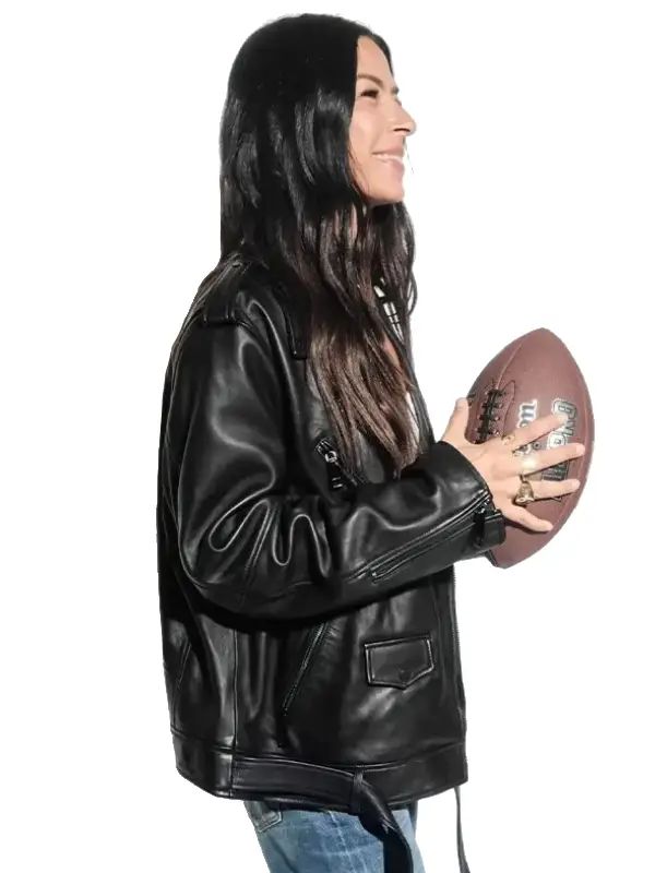 Outerwear Trends Super Bowl Lix Tabitha Oversized Moto Jacket