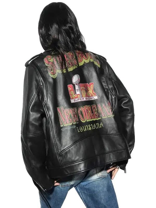 Outerwear Trends Super Bowl Lix Tabitha Oversized Moto Jacket