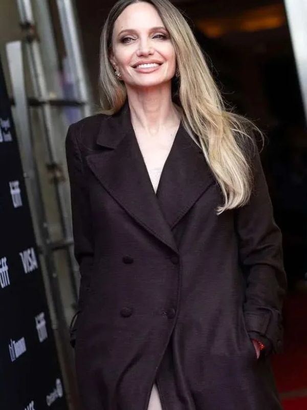 Outerwear Trends TIFF Angelina Jolie Premiere Brown Coat