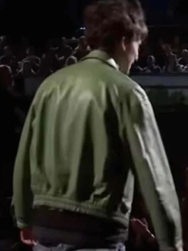 Outerwear Trends Timothée Chalamet Saturday Night Live Green Leather Jacket