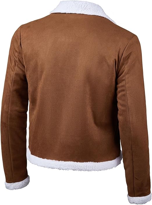Mens B3 Vintage Aviator Brown Suede Shearling Jacket