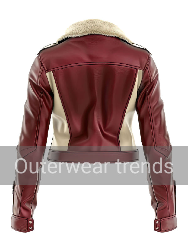 B3 Aviator Pilot Beige Maroon Jacket 