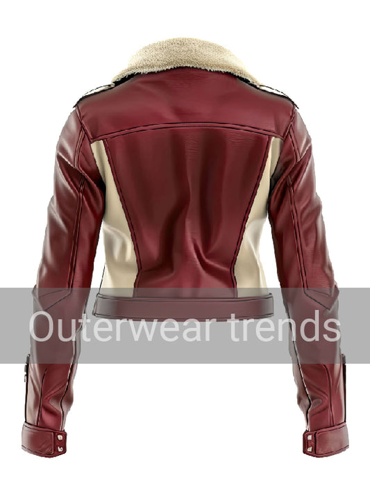 B3 Aviator Pilot Beige Maroon Jacket 