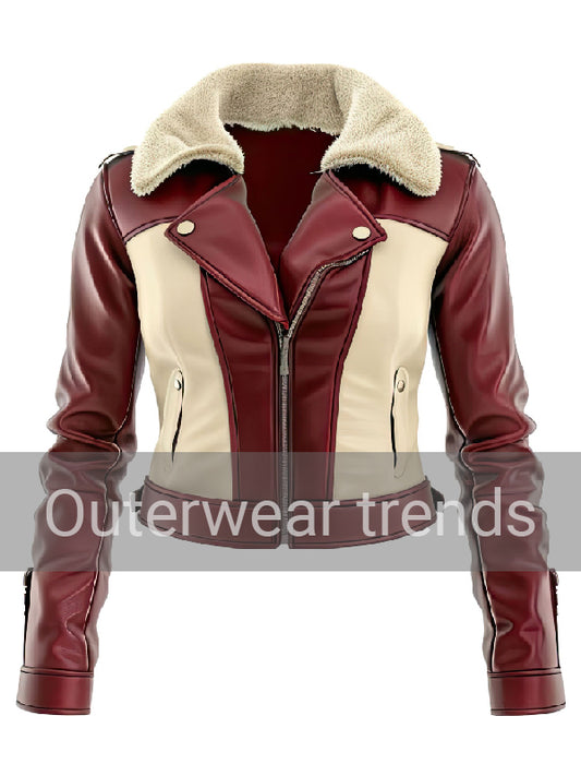 B3 Aviator Pilot Beige Maroon Jacket Women's 