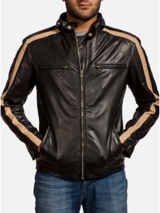 Black Jack Leather Biker Jacket