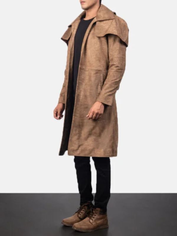 Brown Leather Duster Coat