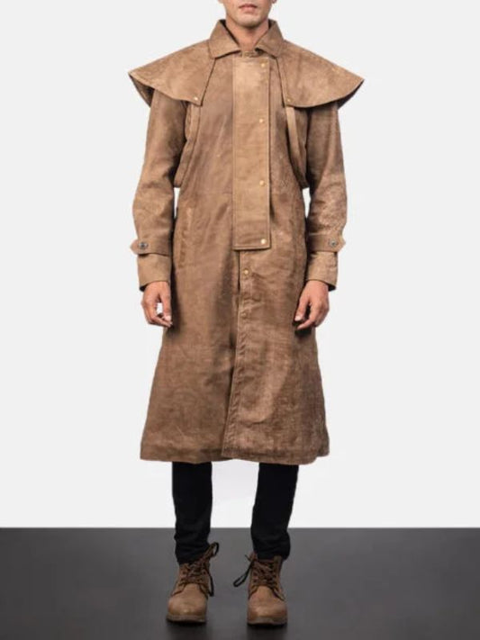 Crimson Maverick Vintage Brown Leather Duster