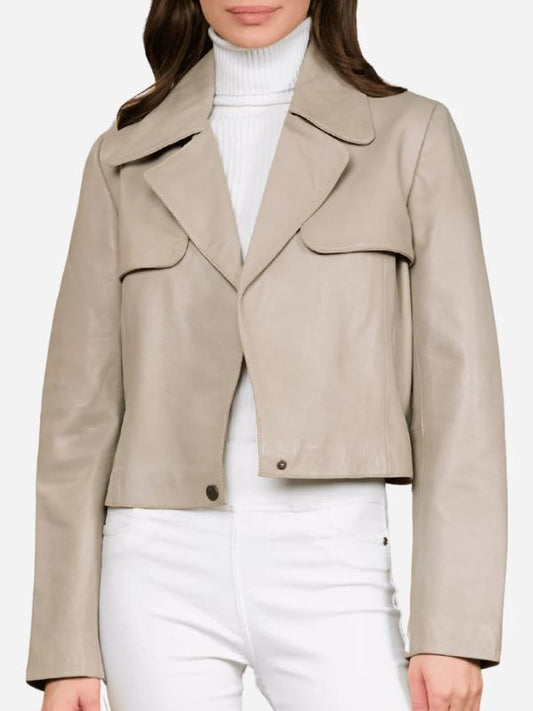 Daisy Beige Moto Jacket Women