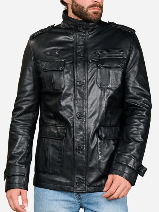 Dylan Black Motorcycle Leather Jacket