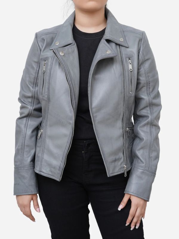 Gianna Calfskin Leather Moto Jacket